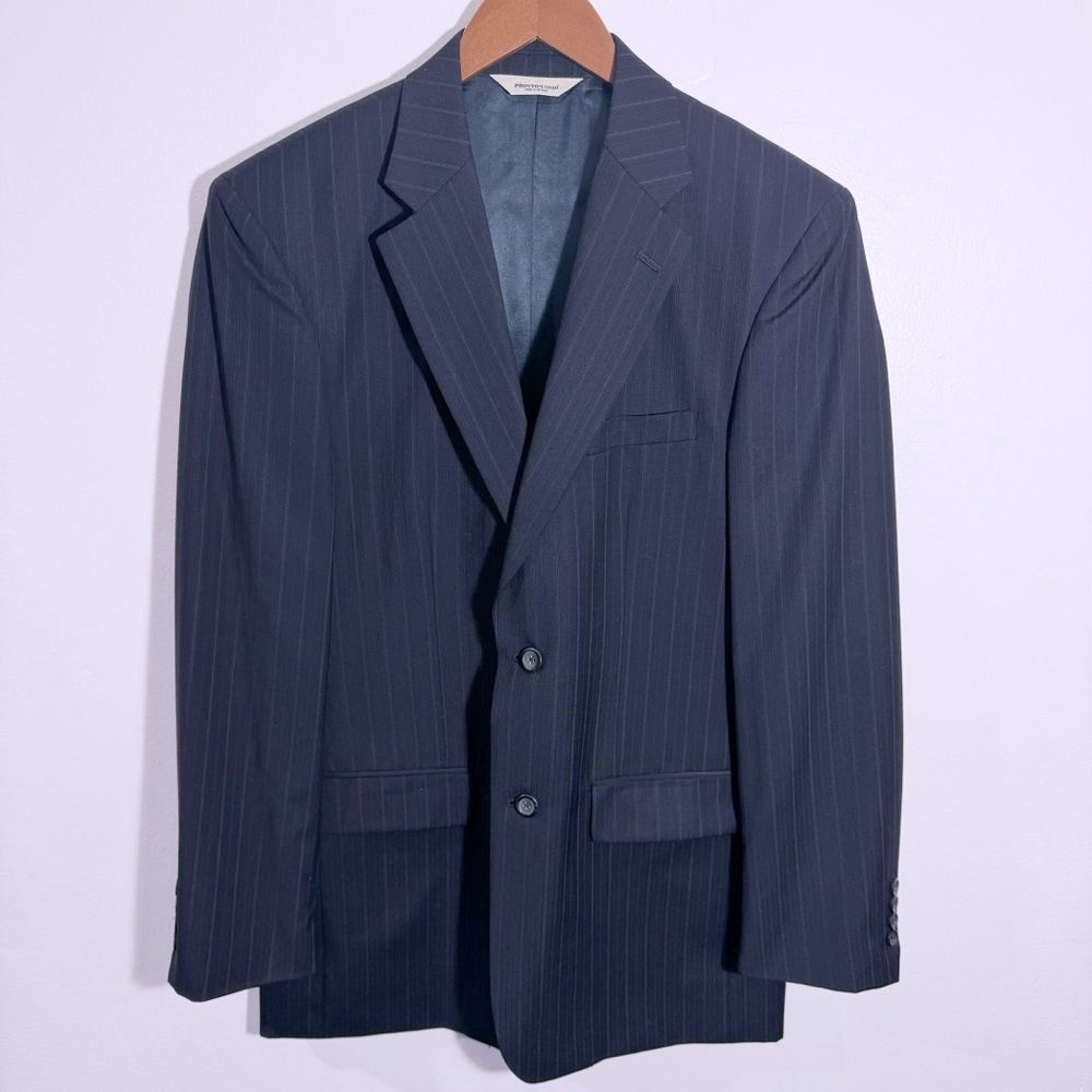 Pronto Uomo‎ Navy Blue Sports Coat/Blazer 100% Wool Size 40L